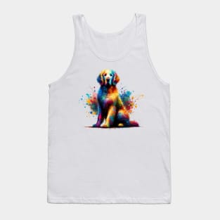 Curly-Coated Retriever in Colorful Splash Artwork Tank Top